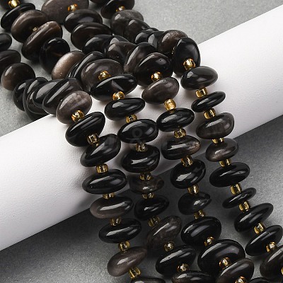 Natural Obsidian Beads Strands G-RM250109-A5-1