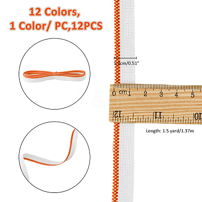 12Pcs 12 Colors Polyester Book Headbands OCOR-FH0001-34-1
