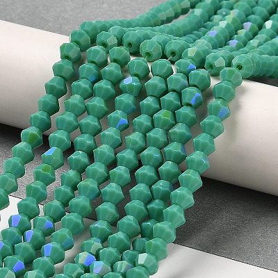 Opaque Solid Color Imitation Jade Glass Beads Strands GLAA-F029-P4mm-D07-1