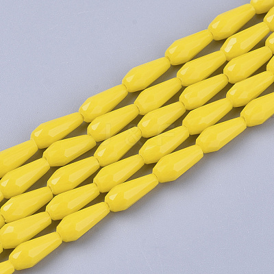 Opaque Solid Color Glass Beads Strands GLAA-T009-001E-1