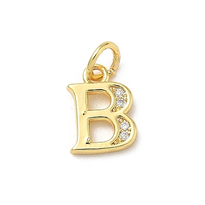 Brass Micro Pave Cubic Zirconia Charms KK-I382-03G-B-1