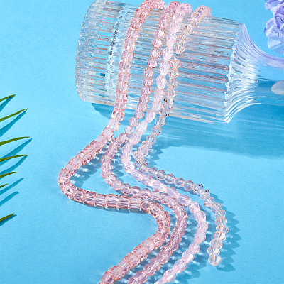 4 Strands 4 Styles Transparent Glass Bead Strands GLAA-TADJ0001-01A-1