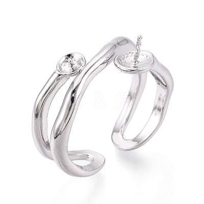 Brass Cuff Ring Settings KK-T076-58P-1