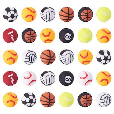 Handmade 8 Ball Polymer Clay Beads CLAY-TA0001-84B-1