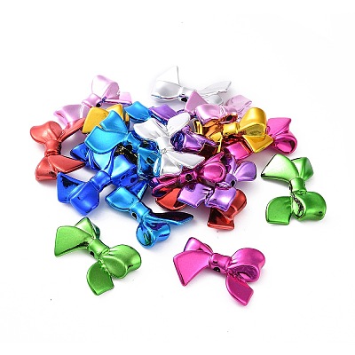UV Plated Opaque Acrylic Beads X-OACR-P011-01H-1