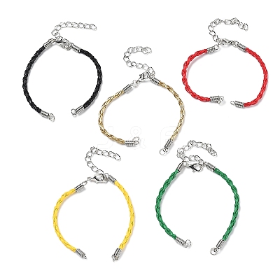 Braided PU Leather Cord Bracelet Making AJEW-JB00032-1