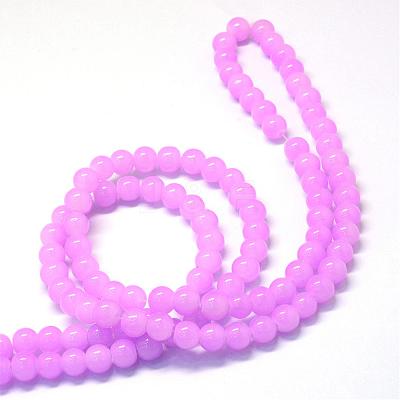 Baking Paint Imitation Jade Glass Round Bead Strands DGLA-Q021-8mm-23-1