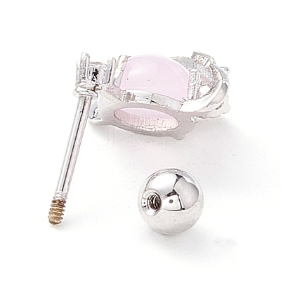 Planet with Star Cubic Zirconia Dangle Stud Earrings EJEW-A065-14P-1