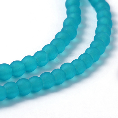 Baking Paint Transparent Glass Bead Strands GLAA-S031-4mm-37-1