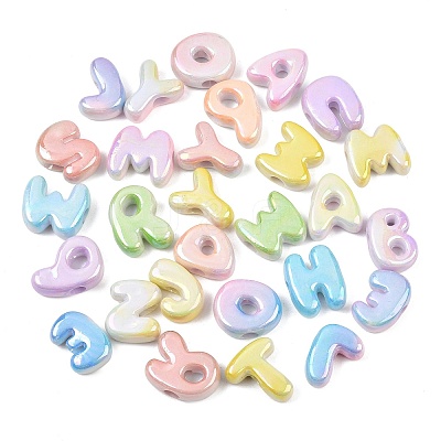 Plating Opaque Acrylic European Beads AC-CBAE09B-03-1