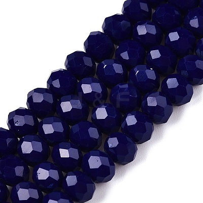 Opaque Solid Color Imitation Jade Glass Beads Strands EGLA-A044-P6mm-D07-1