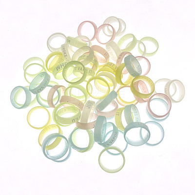 50Pcs 5 Colros Luminous Silicone Anti-Skid Ring SIL-GO0001-23-1