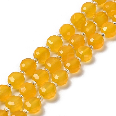Natural Yellow Agate Beads Strands G-B153-A03-1
