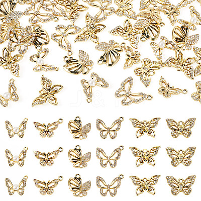 36Pcs 6 Styles UV Plating Alloy Pendants FIND-TA0007-88-1