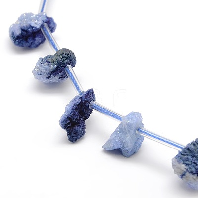 Natural Druzy Agate Beads Strands G-F145-06-1