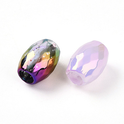 Transparent UV Plating Acrylic Beads OACR-I015-34-1