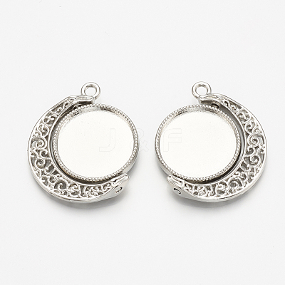 Alloy Pendant Cabochon Settings X-PALLOY-S108-11P-1