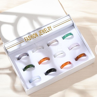 Natural Agate Rings RJEW-S042-04-B-1