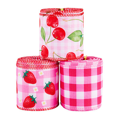 3 Rolls 3 Styles Polyester Ribbon OCOR-TA0003-52-1