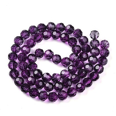Baking Paint Transparent Glass Beads Strands X-DGLA-A035-T8mm-A09-1