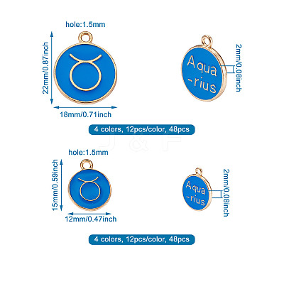 8 Sets 8 Style Alloy Enamel Pendants ENAM-CW0001-04-1