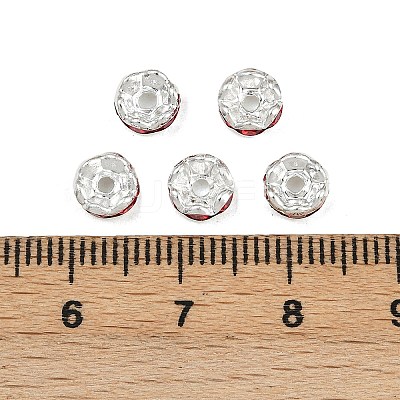 Brass Rhinestone Spacer Beads RB-A014-L6mm-21S-1