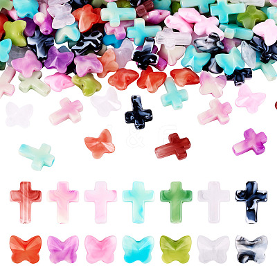 280Pcs 14 Styles Acrylic Beads OACR-TA0003-14-1