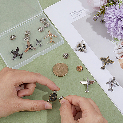 9Pcs 9 Styles Alloy Lapel Pin Backs for Backpack Clothes JEWB-ME0001-24-1
