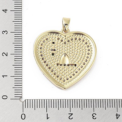Rack Plating Brass Micro Pave Clear Cubic Zirconia Pendants KK-H474-24A-04G-1