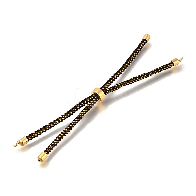 Braided Cotton Cord Slider Bracelet Making MAK-R001-01G-06-1