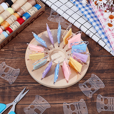 Wooden Bobbin Storage Holders DIY-WH0622-249-1
