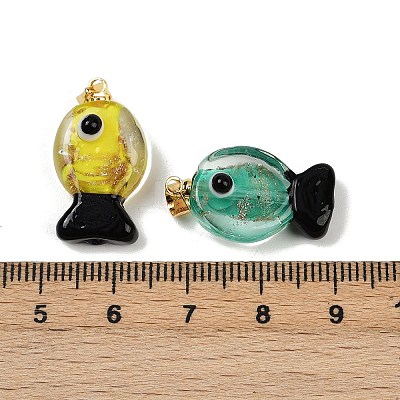 Handmade Lampwork Pendants X1-LAMP-A007-01G-04-1