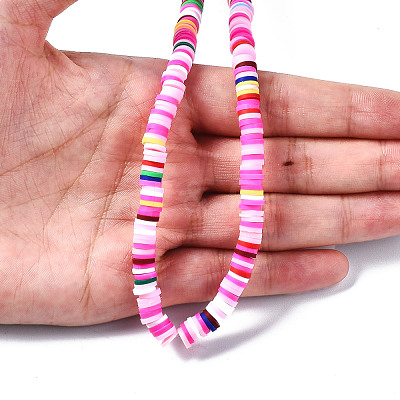 Handmade Polymer Clay Beads Strands CLAY-R089-6mm-096-1