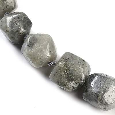Natural Labradorite Nuggets Beaded Necklaces for Women Men NJEW-K388-01E-01Z-1