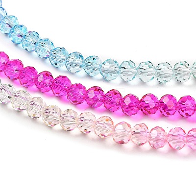Transparent Painted Glass Beads Strands X1-DGLA-A034-T4mm-A14-1