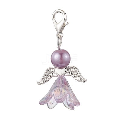 Angel Acrylic & Glass Pearl Pendant Decoration X1-HJEW-JM02364-01-1