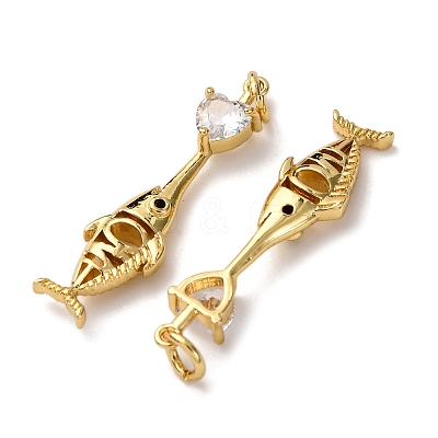 Brass Pave Cubic Zirconia Pendants KK-A271-05G-02-1