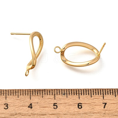 Brass Stud Earrings KK-K294-32G-1