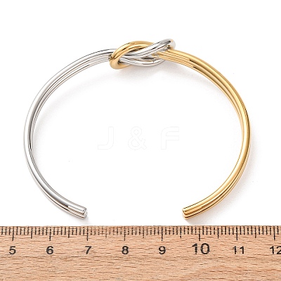 Duo Tone 304 Stainless Steel Knot Open Cuff Bangles for Women SA-CBA2192-05GP-01-1