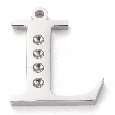 Tarnish Resistant 304 Stainless Steel Letter Pendant Rhinestone Settings LS-STAS-J028-01L-1