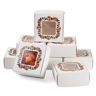 White Cardstock Flower Printed Paper Packaging Mailer Boxes CON-TAC0022-01-1