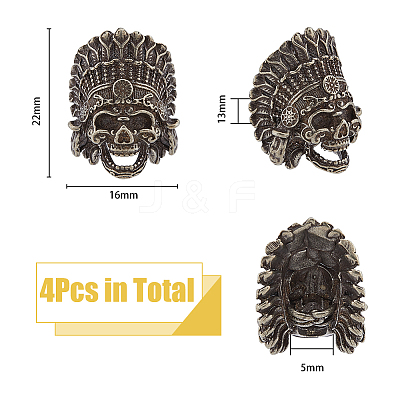 4Pcs Tibetan Style Alloy European Beads TIBEB-FH0001-40AS-1