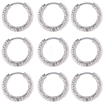 24Pcs 303 Stainless Steel Textured Hoop Earrings for Women EJEW-SC0001-78-1