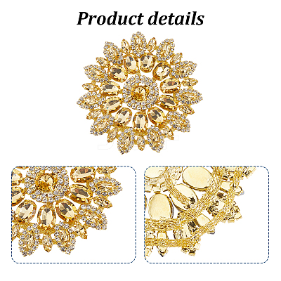 Iron Rhinestone & Glass Cabochons FIND-WH0366-419B-1