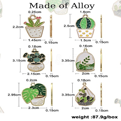 30Pcs 6 Styles Alloy Enamel Pendants ENAM-CJ0004-91-1