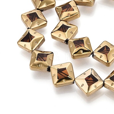 Electroplate Glass Beads Strands EGLA-T021-24G-1
