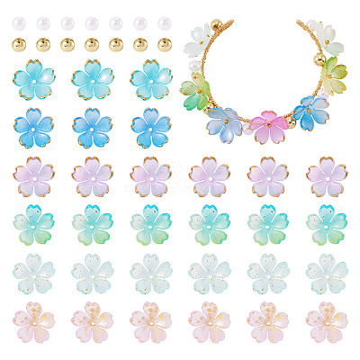 160Pcs 8 Styles Acrylic Bead Caps OACR-TA0004-53A-1