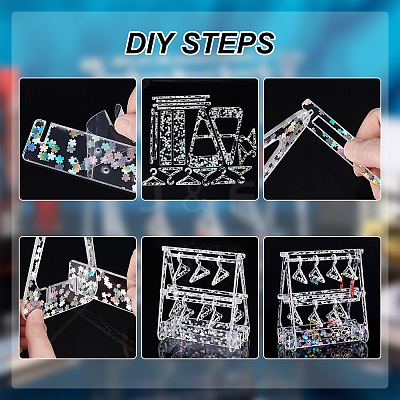 1 Set Transparent Acrylic Earring Display Stands EDIS-PH0001-30-1