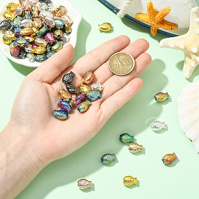 80Pcs 8 Colors Electroplate Glass Beads EGLA-SC0001-54B-1