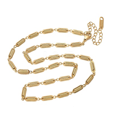 304 Stainless Steel Spiral Link Chain Necklaces NJEW-S442-10G-1
